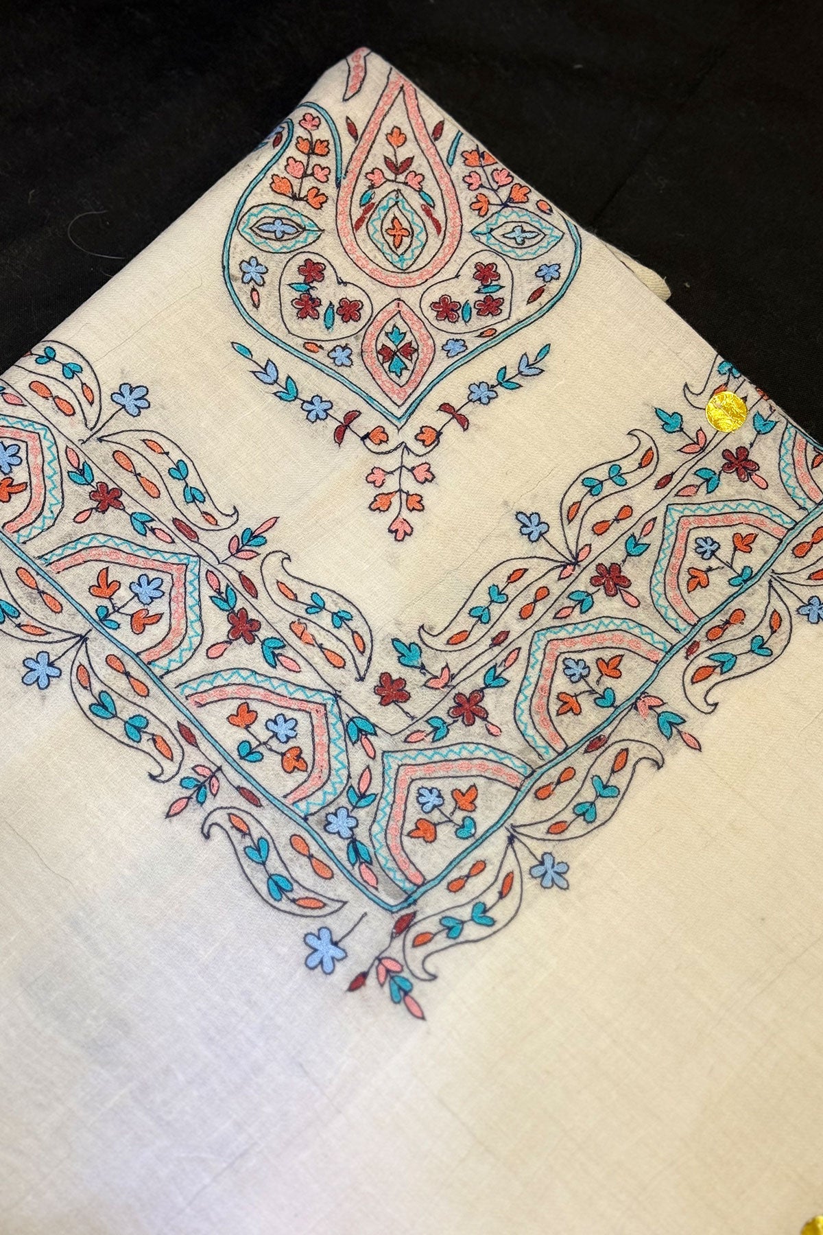 KALAMKARI HAND EMBROIDERED PASHMINA SHAWL