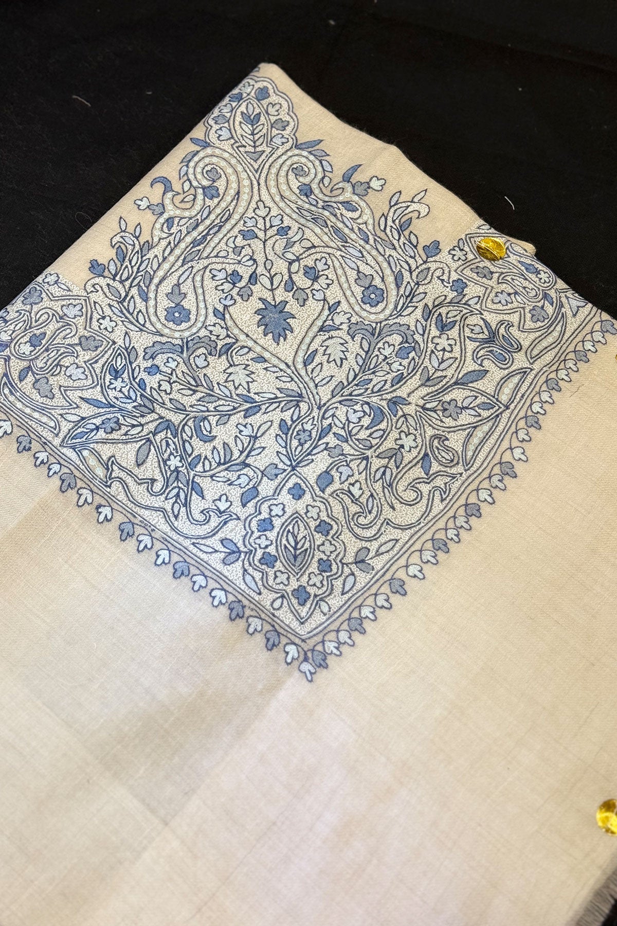 KALAMKARI HAND EMBROIDERED PASHMINA SHAWL
