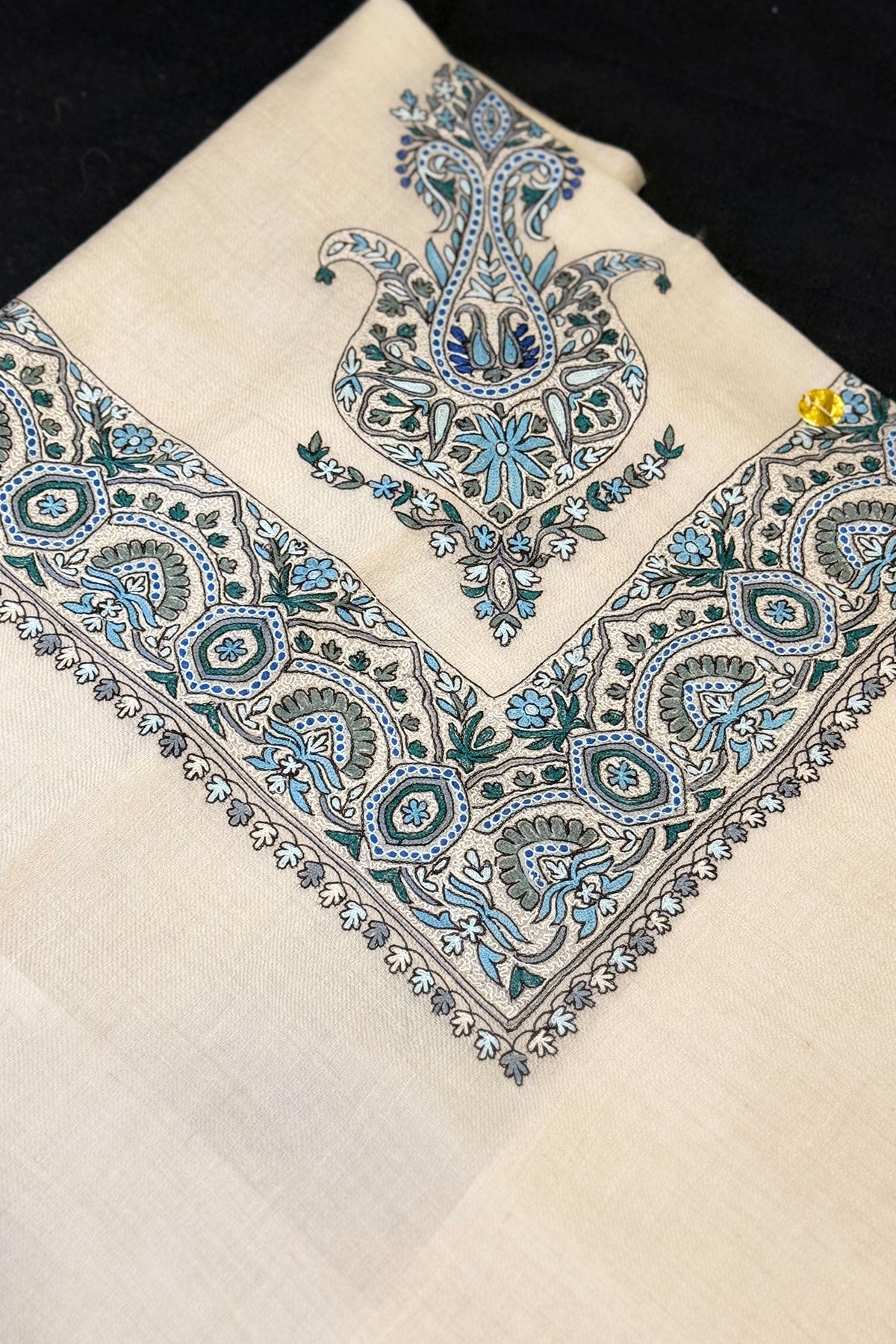 KALAMKARI HAND EMBROIDERED PASHMINA SHAWL