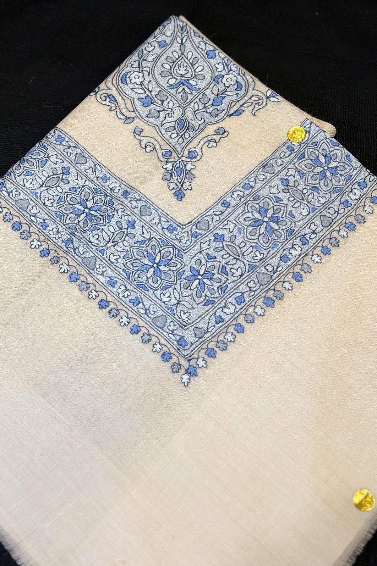 KALAMKARI HAND EMBROIDERED PASHMINA SHAWL