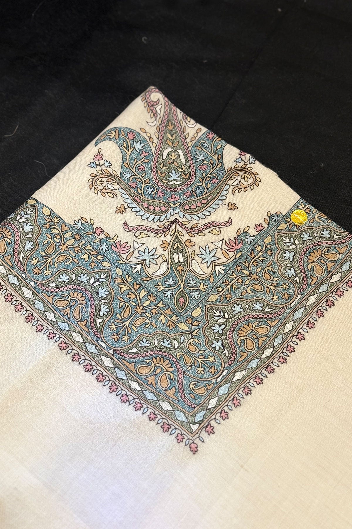 KALAMKARI HAND EMBROIDERED PASHMINA SHAWL