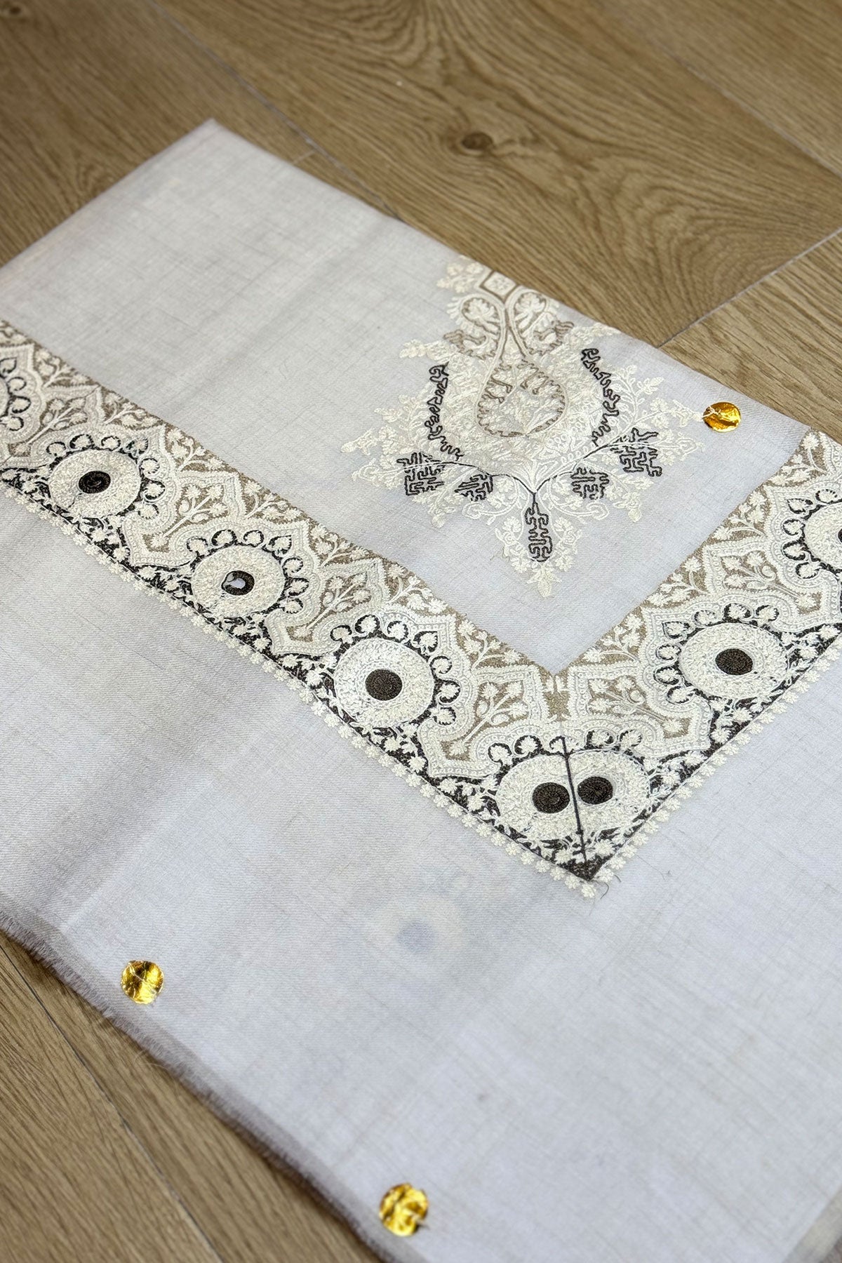HOOK EMBROIDERED PASHMINA SHAWL
