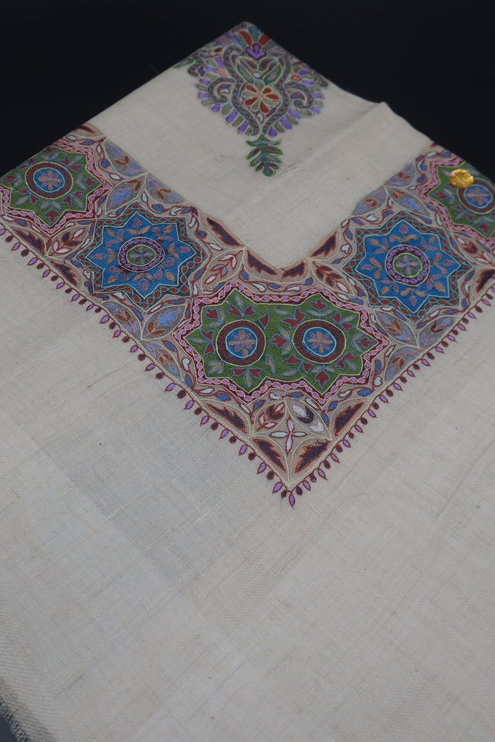 KALAMKARI HAND EMBROIDERED PASHMINA SHAWL