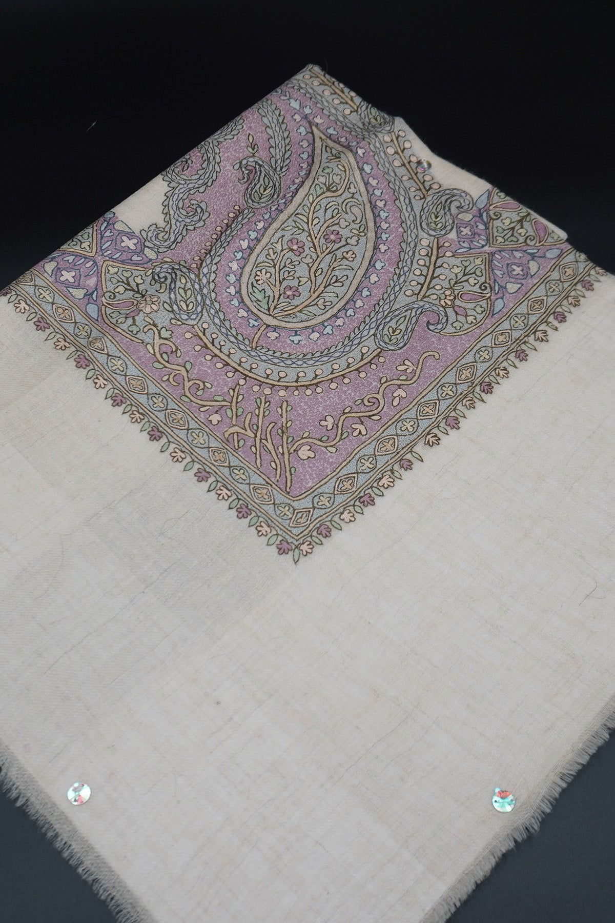 KALAMKARI HAND EMBROIDERED PASHMINA SHAWL