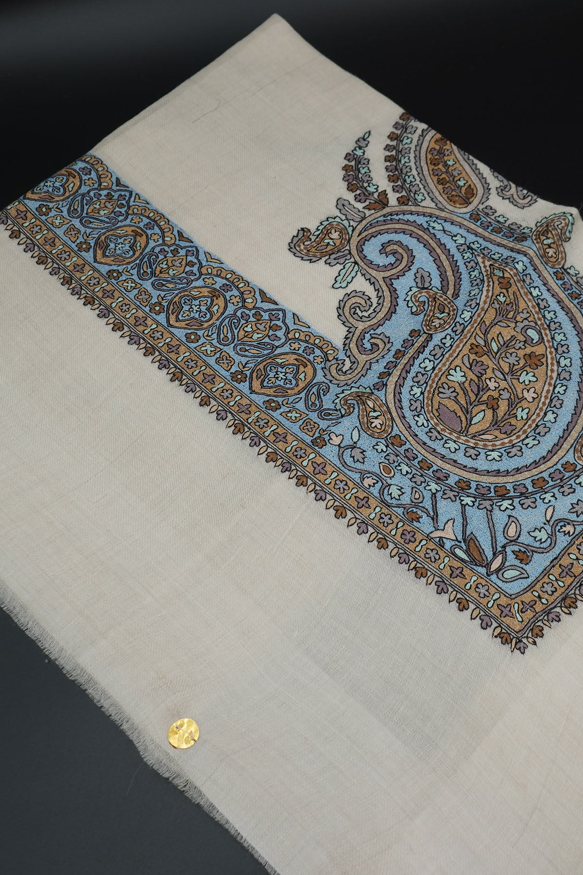 KALAMKARI HAND EMBROIDERED PASHMINA SHAWL