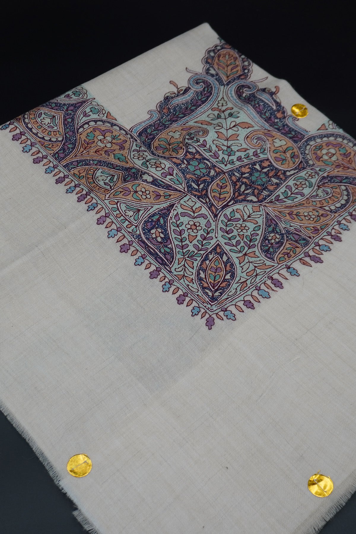 KALAMKARI HAND EMBROIDERED PASHMINA SHAWL