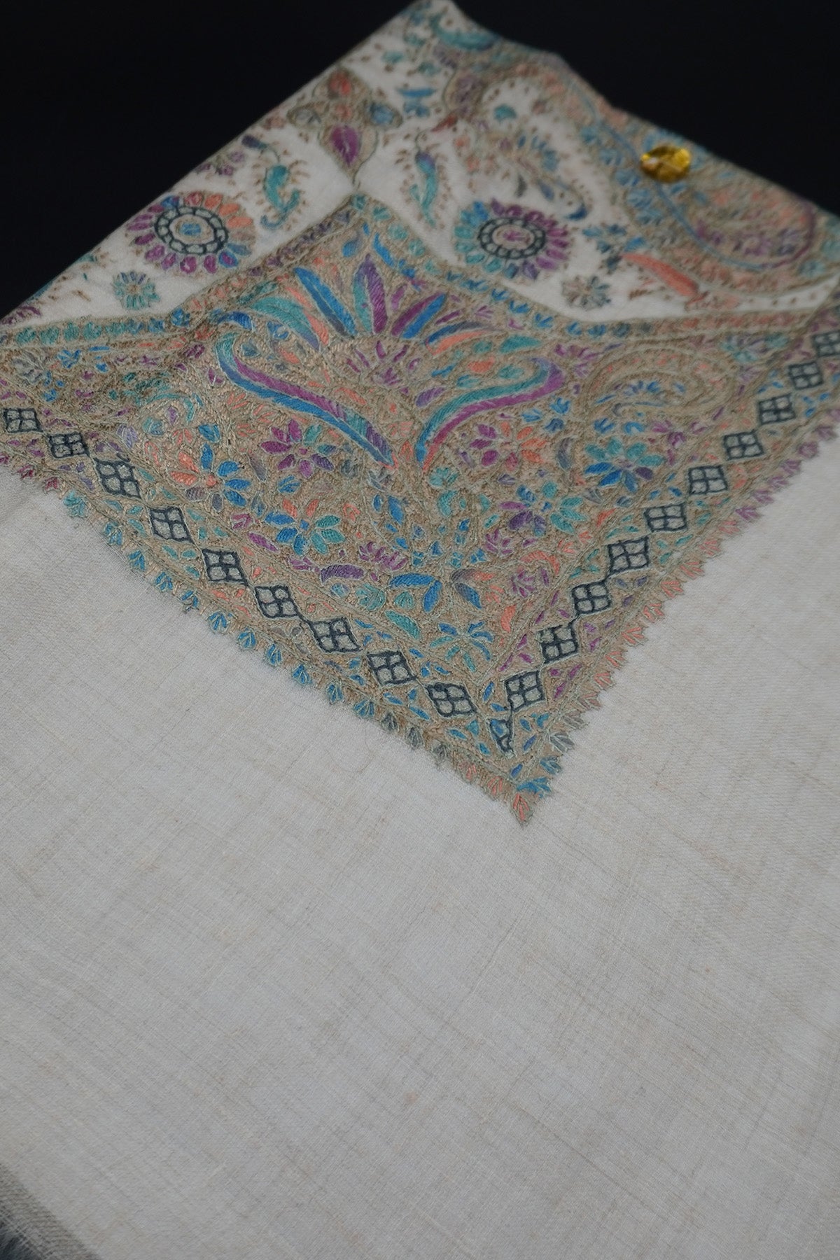 KALAMKARI HAND EMBROIDERED PASHMINA SHAWL