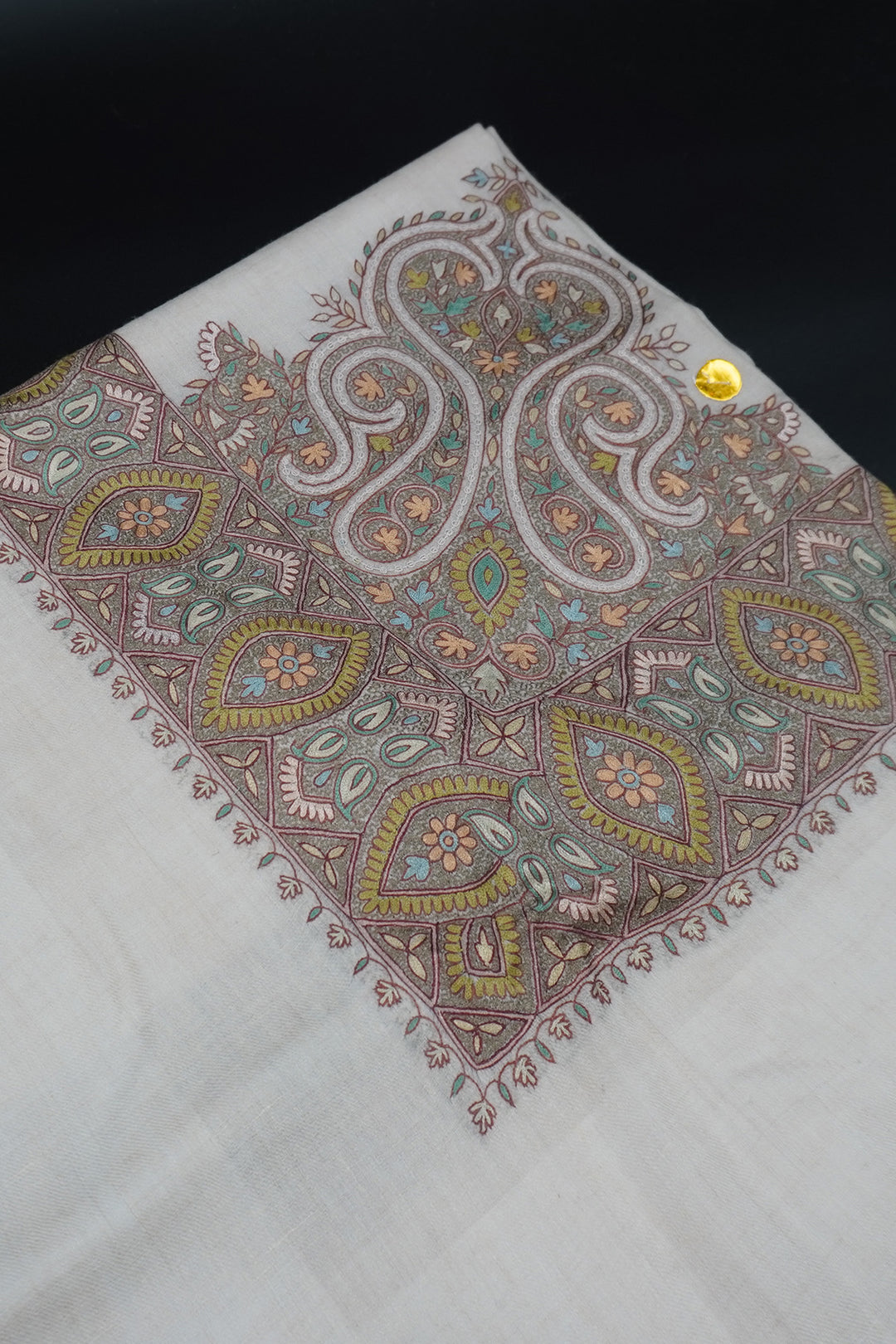 KALAMKARI HAND EMBROIDERED PASHMINA SHAWL