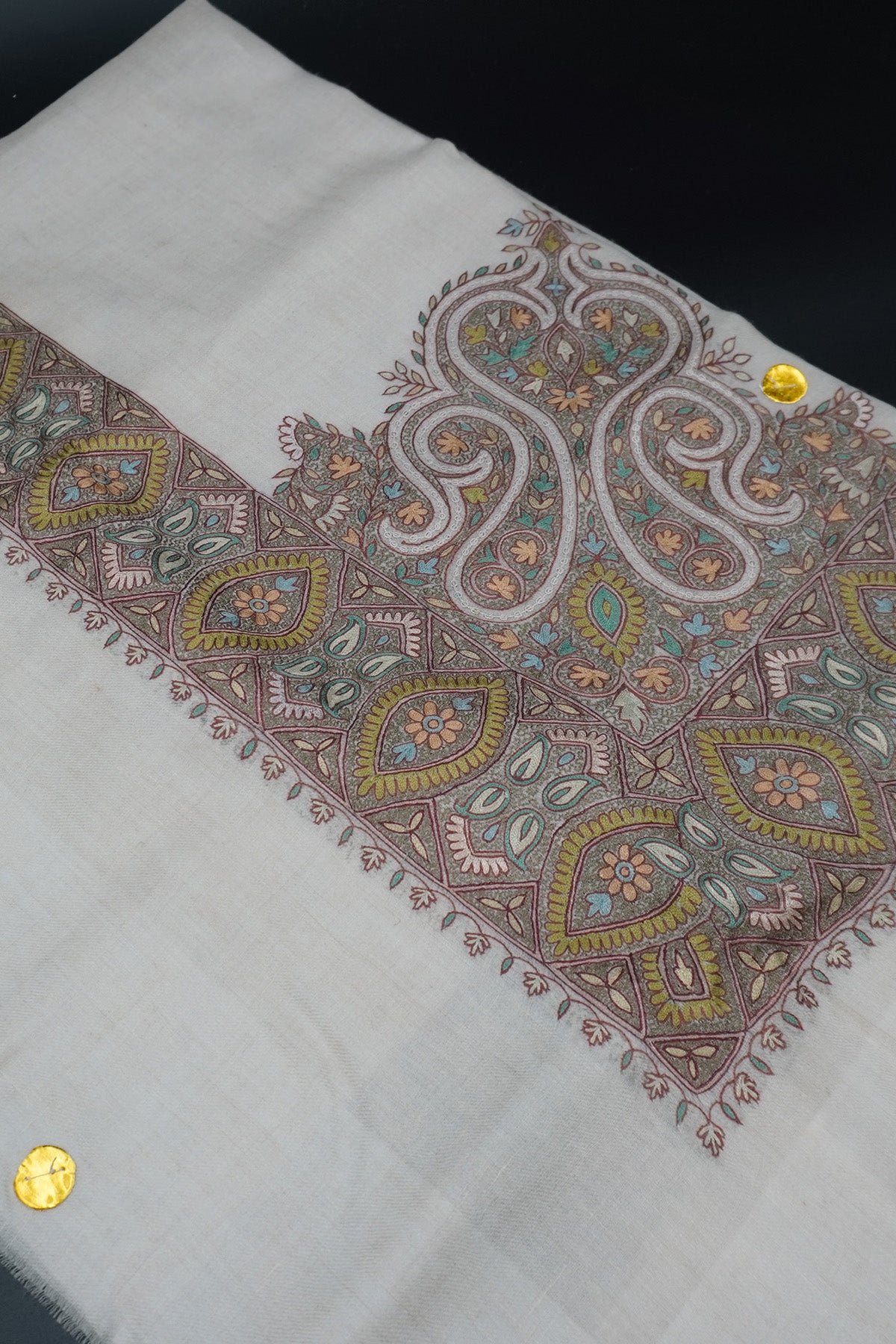 KALAMKARI HAND EMBROIDERED PASHMINA SHAWL