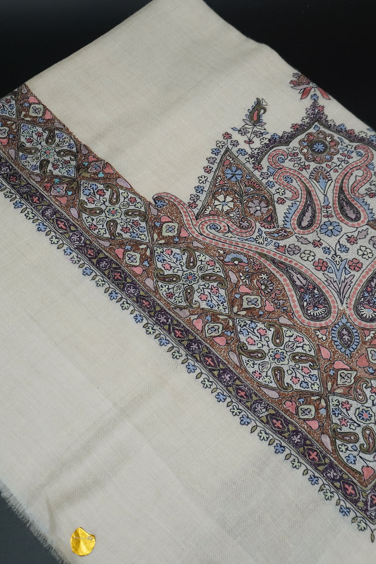 KALAMKARI HAND EMBROIDERED PASHMINA SHAWL