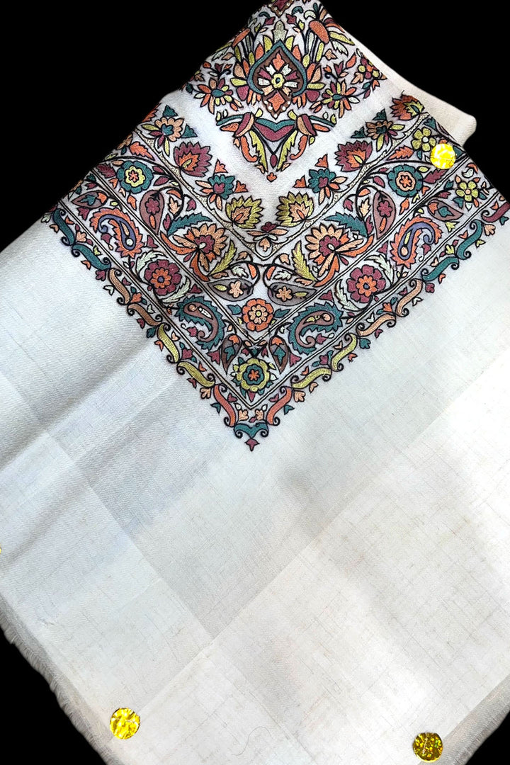 KALAMKARI HAND EMBROIDERED PASHMINA SHAWL