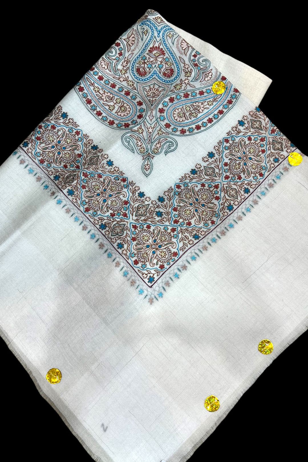 KALAMKARI HAND EMBROIDERED PASHMINA SHAWL