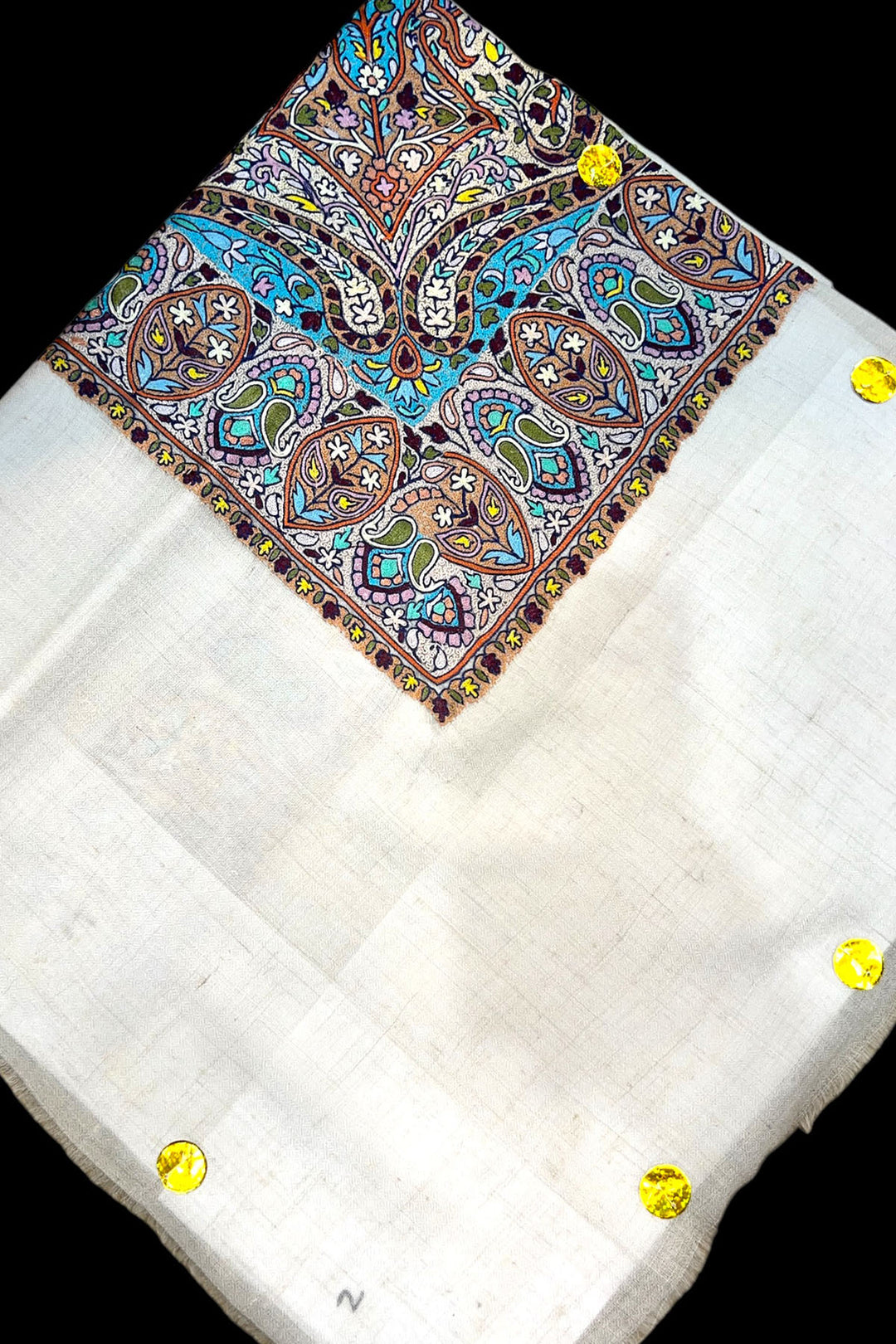 KALAMKARI HAND EMBROIDERED PASHMINA SHAWL