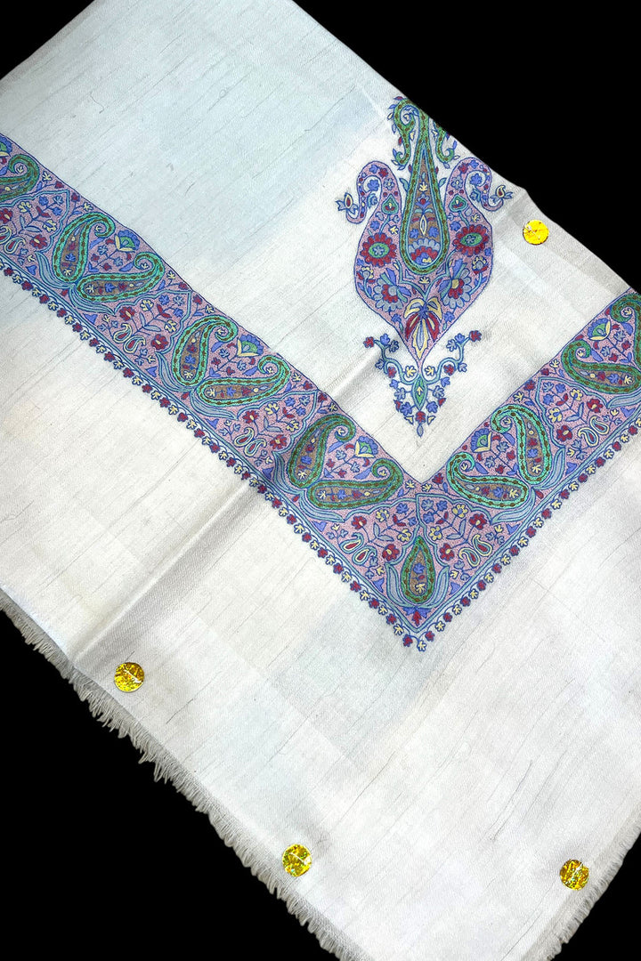 KALAMKARI HAND EMBROIDERED PASHMINA SHAWL