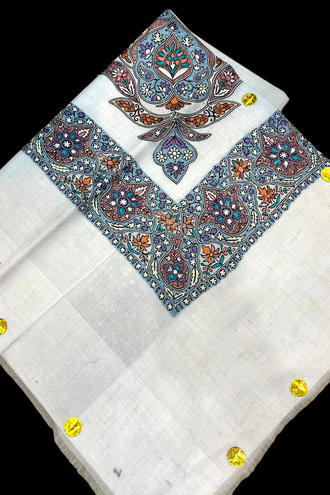 KALAMKARI HAND EMBROIDERED PASHMINA SHAWL