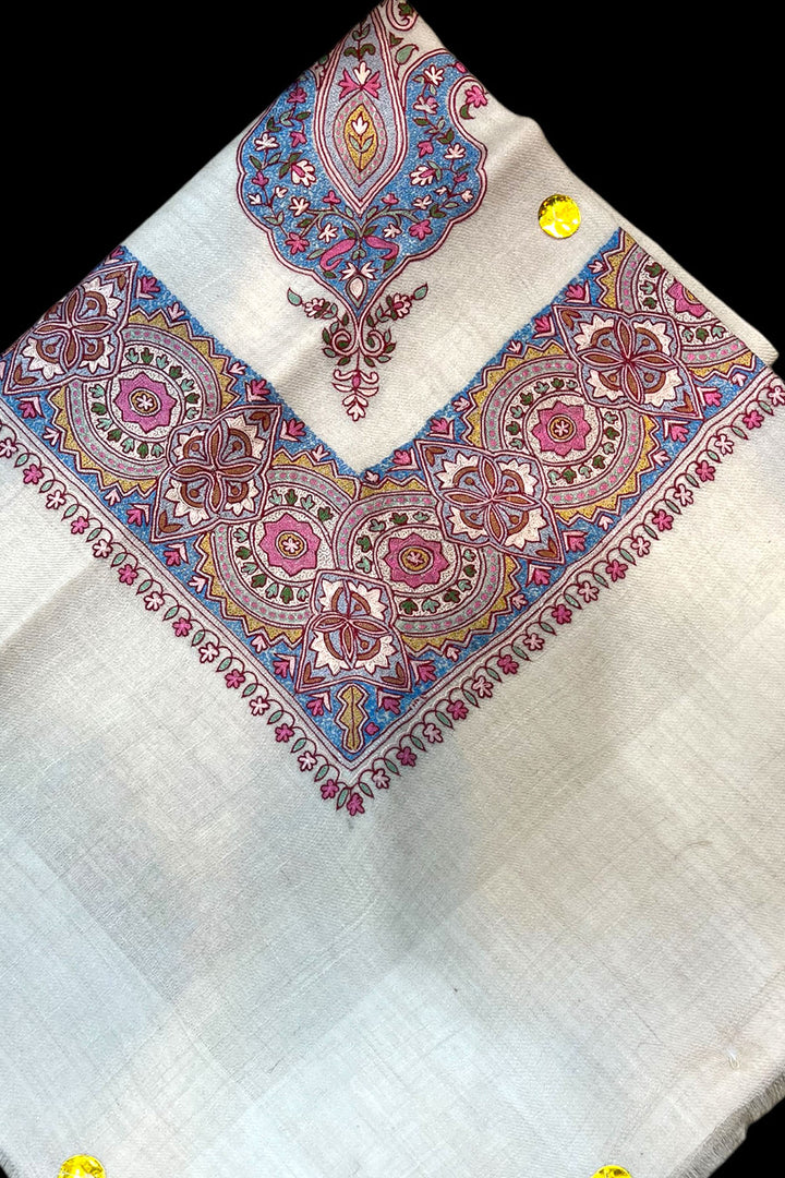 KALAMKARI HAND EMBROIDERED PASHMINA SHAWL