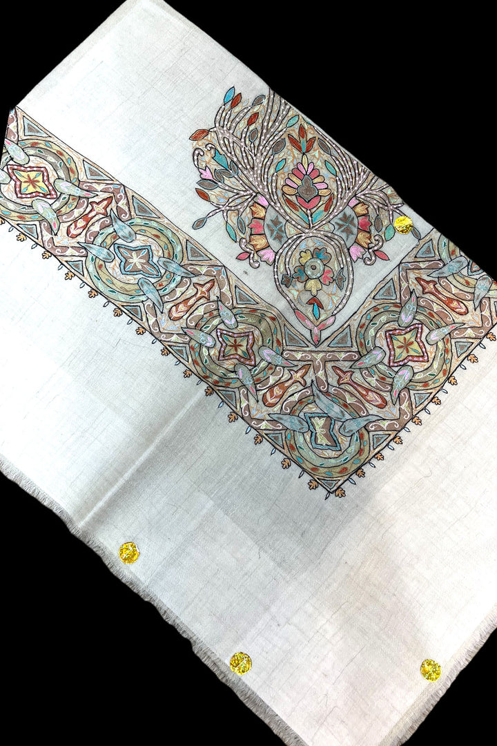 KALAMKARI HAND EMBROIDERED PASHMINA SHAWL