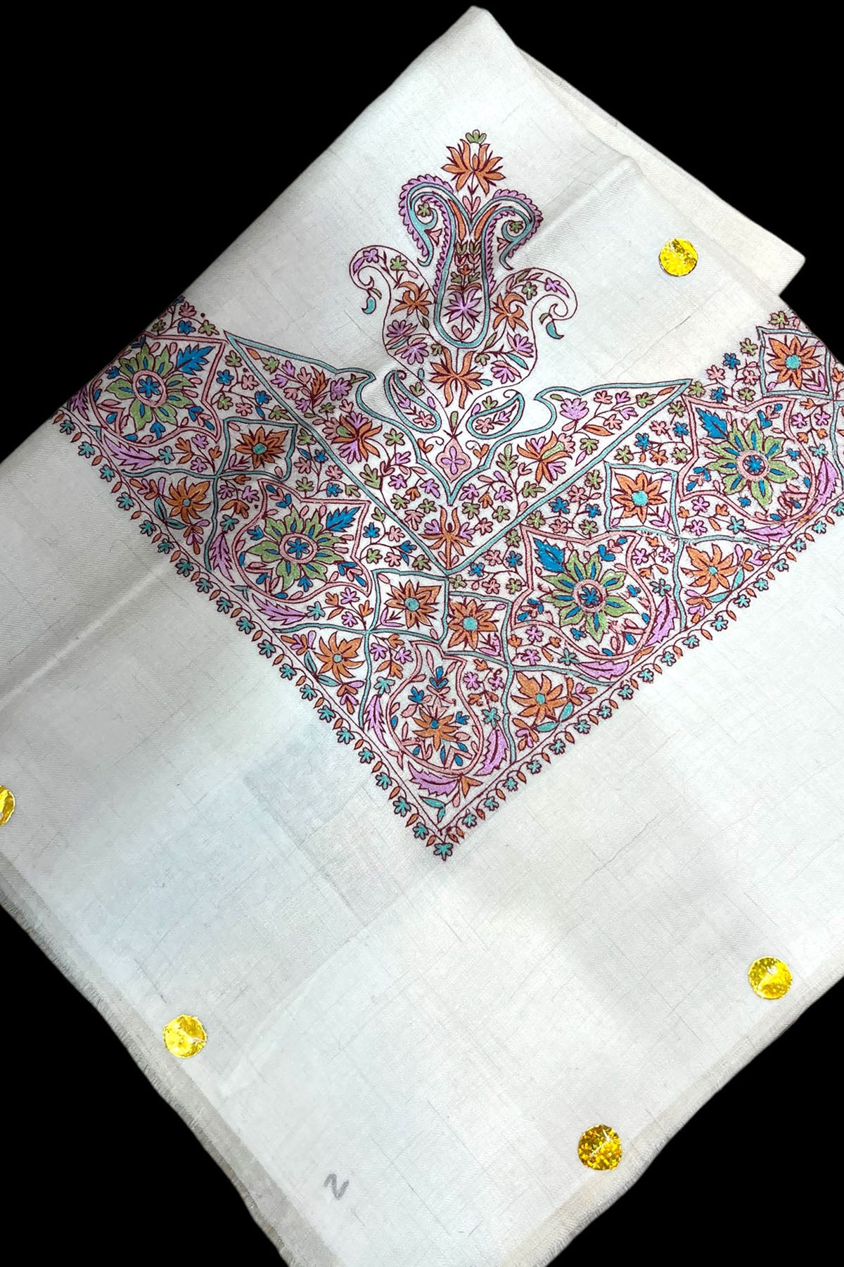 KALAMKARI HAND EMBROIDERED PASHMINA SHAWL