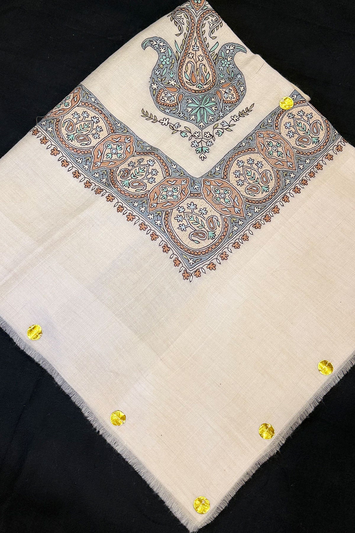 KALAMKARI HAND EMBROIDERED PASHMINA SHAWL