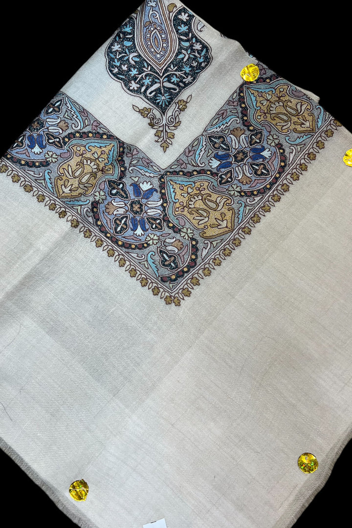 KALAMKARI HAND EMBROIDERED PASHMINA SHAWL