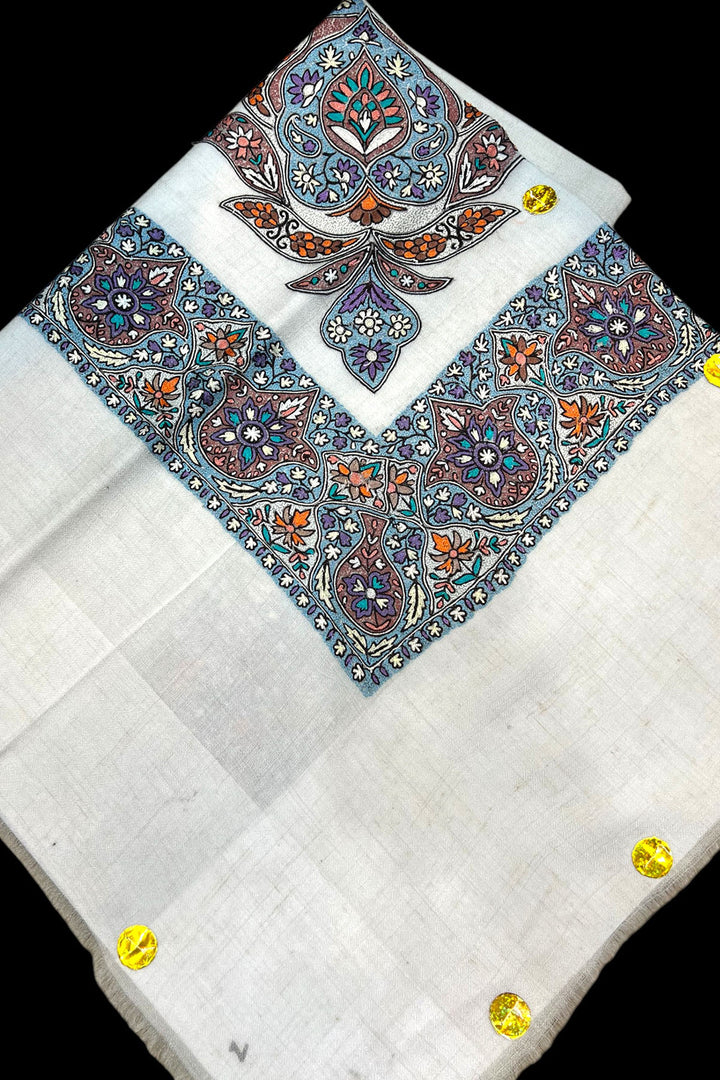 KALAMKARI HAND EMBROIDERED PASHMINA SHAWL