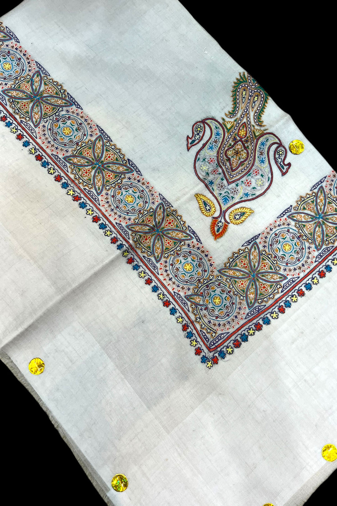 KALAMKARI HAND EMBROIDERED PASHMINA SHAWL