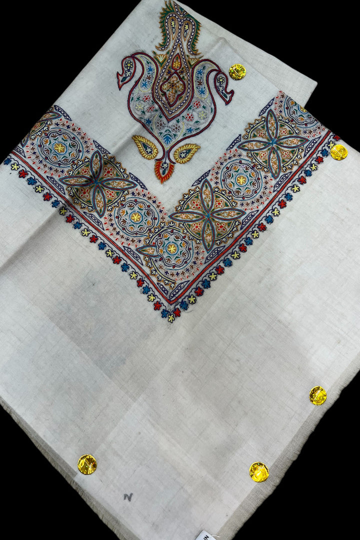 KALAMKARI HAND EMBROIDERED PASHMINA SHAWL