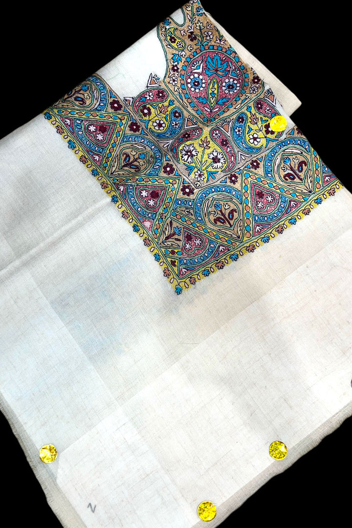 KALAMKARI HAND EMBROIDERED PASHMINA SHAWL