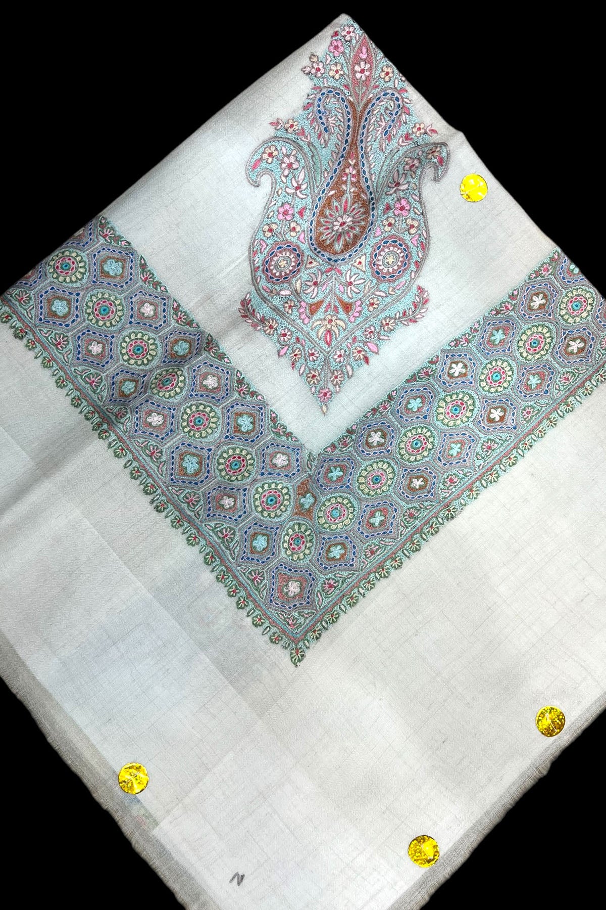 KALAMKARI HAND EMBROIDERED PASHMINA SHAWL