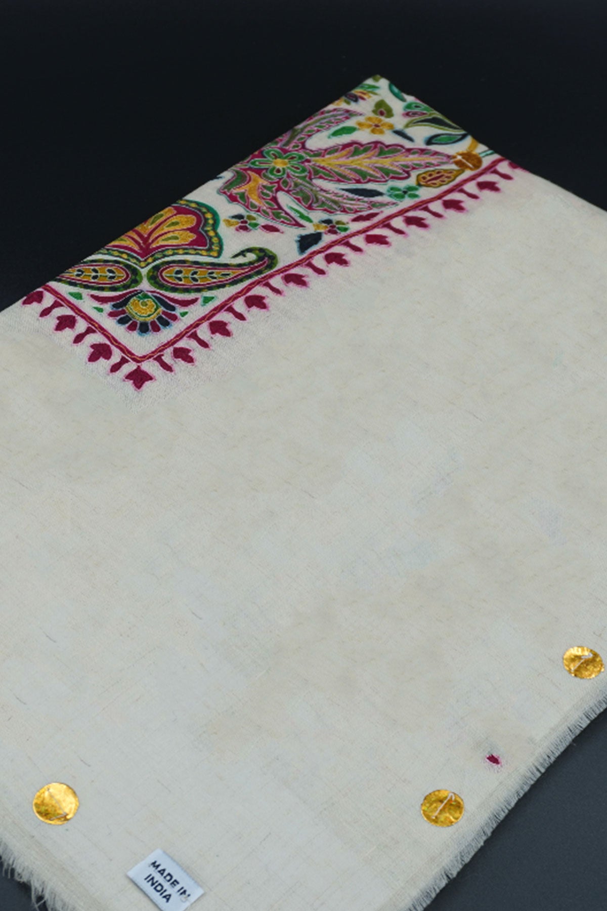 KALAMKARI HAND EMBROIDERED PASHMINA SHAWL