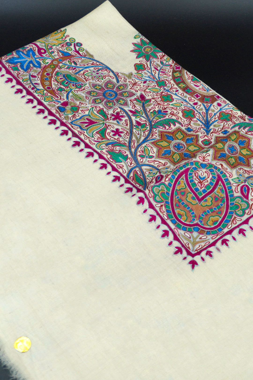 KALAMKARI HAND EMBROIDERED PASHMINA SHAWL