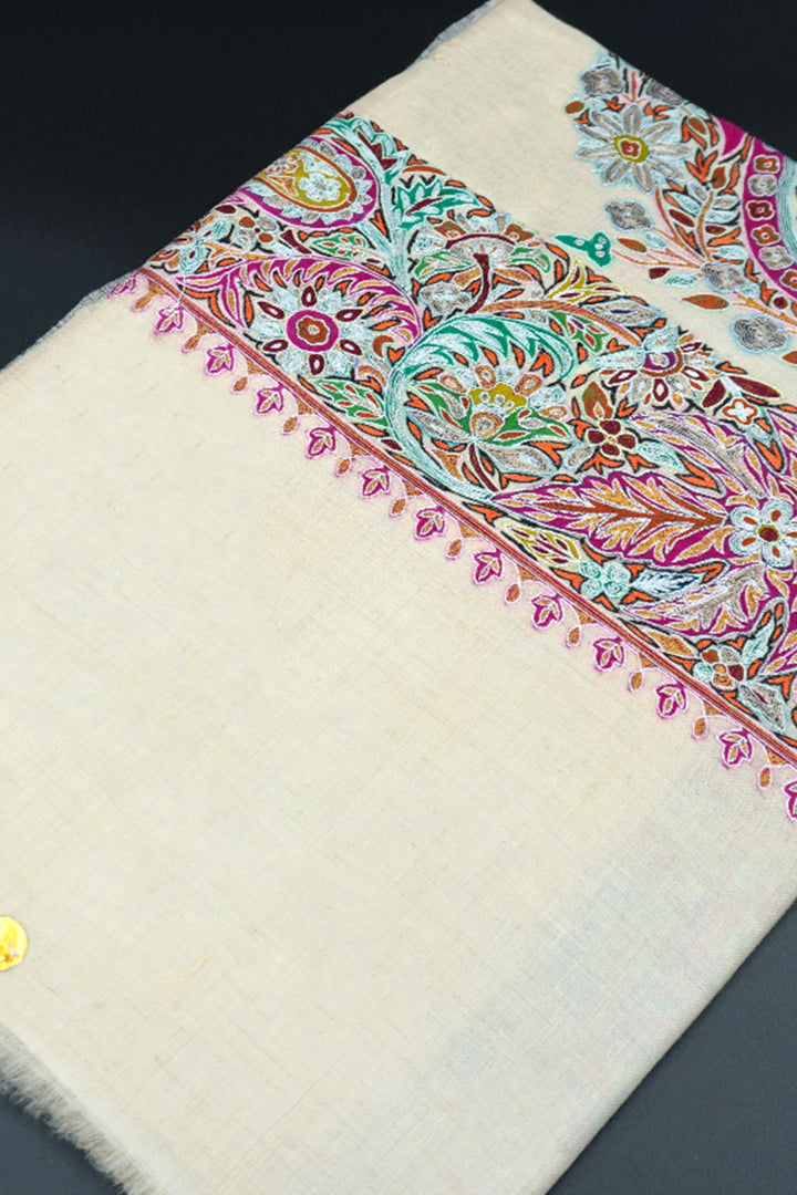 KALAMKARI HAND EMBROIDERED PASHMINA SHAWL