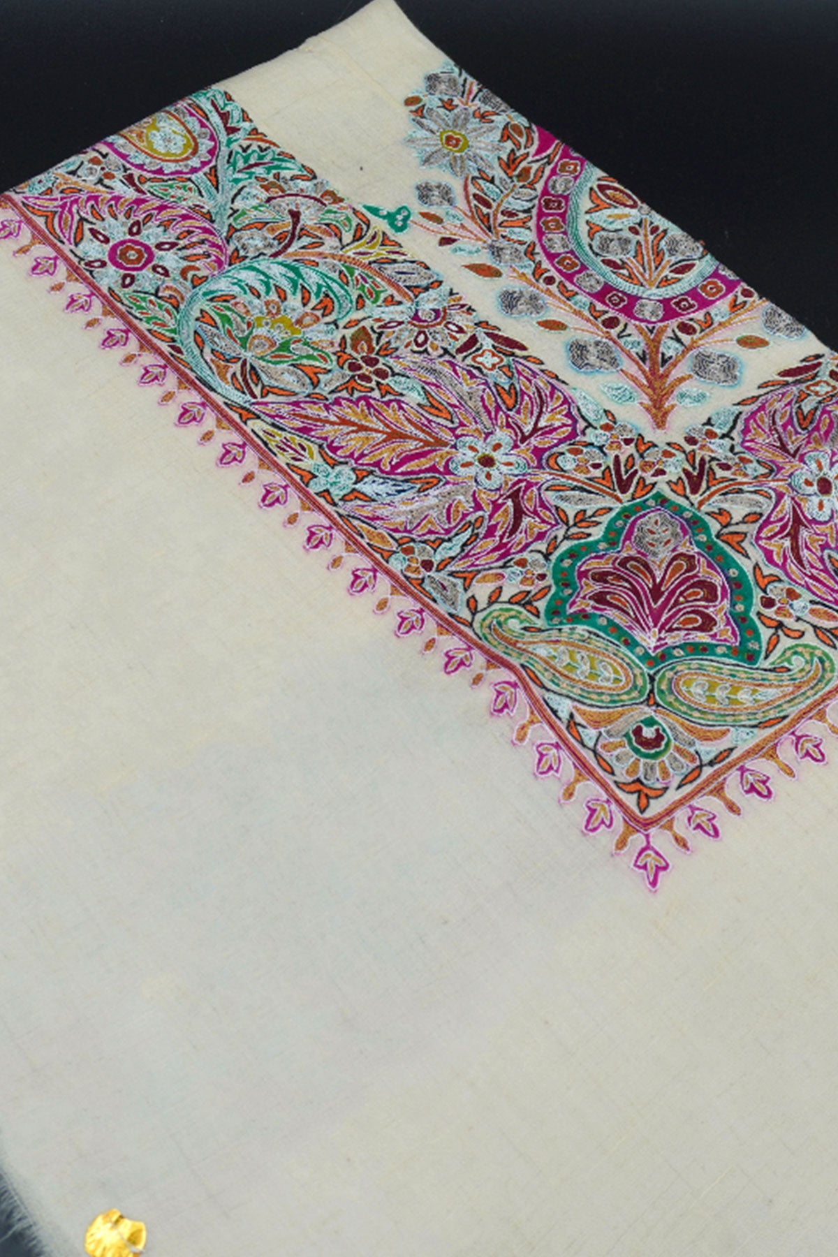 KALAMKARI HAND EMBROIDERED PASHMINA SHAWL