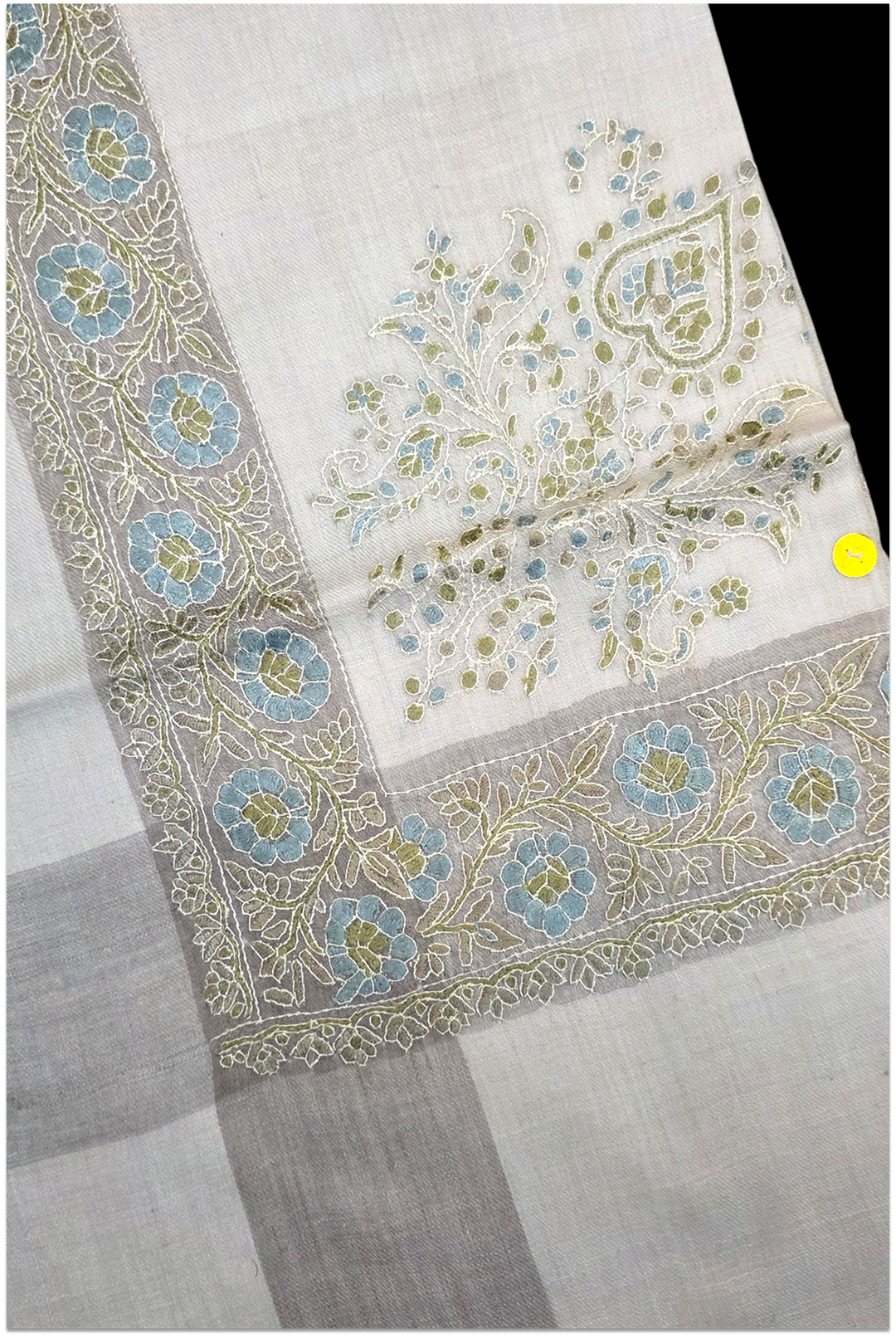 Azure Jardin — VIP Hand-Embroidered Pashmina Shawl