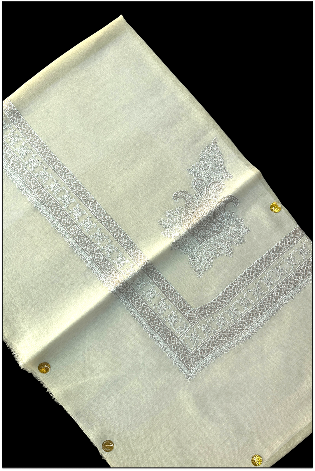 Gauthier — Ivory Heritage Embroidered Premium Pashmina Shawl