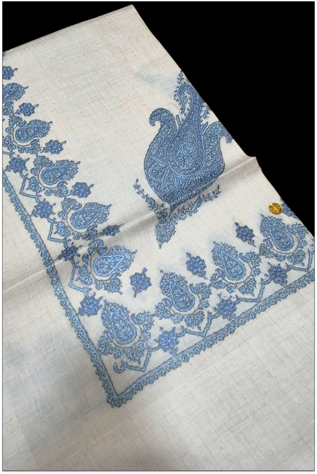 Azuréon — Premium Hand-Embroidered Pashmina Shawl