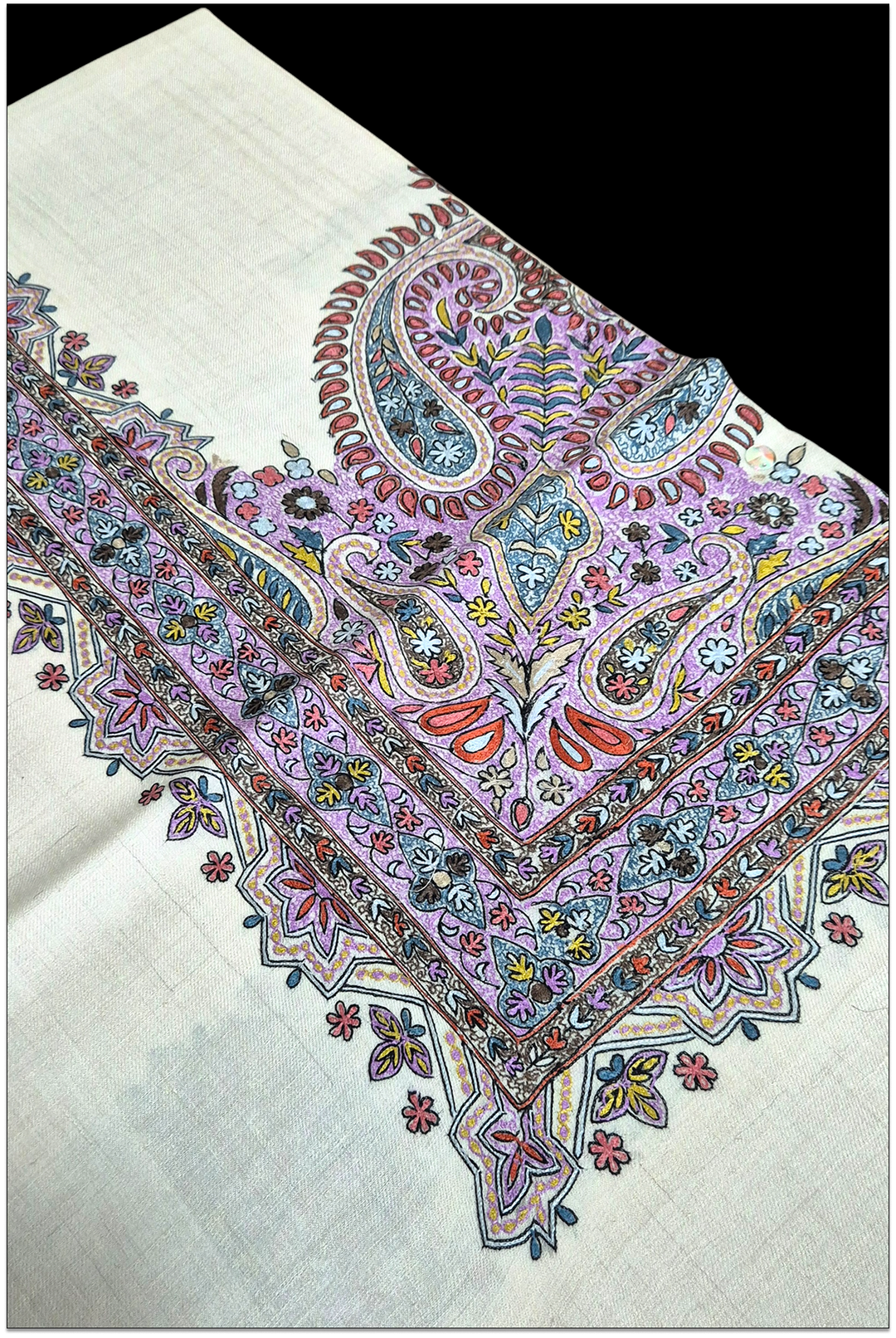 Virellan — Premium Hand-Embroidered Pashmina Kalamkari Shawl