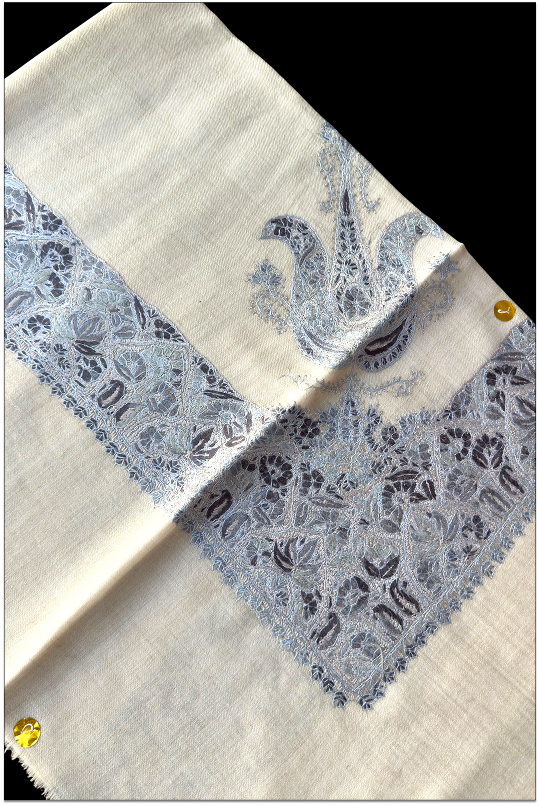 Thalvéron — Premium Hand-Embroidered Pashmina Shawl