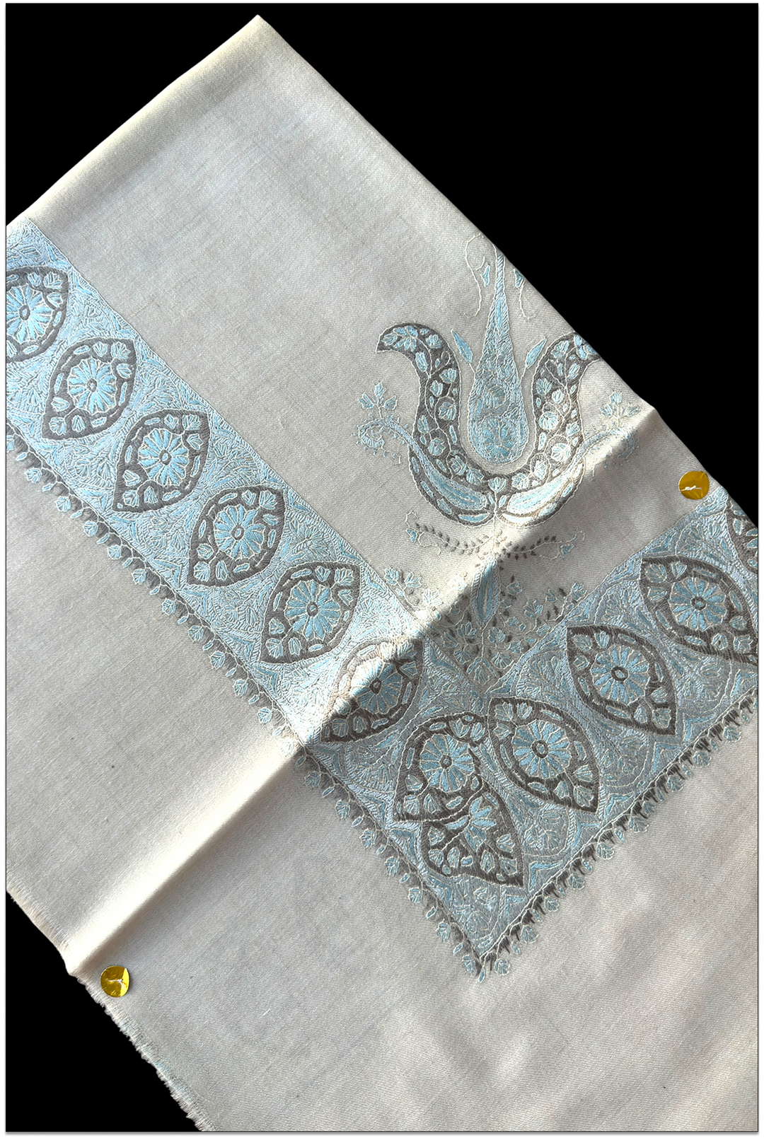 Azuréon — Premium Hand-Embroidered Pashmina Shawl