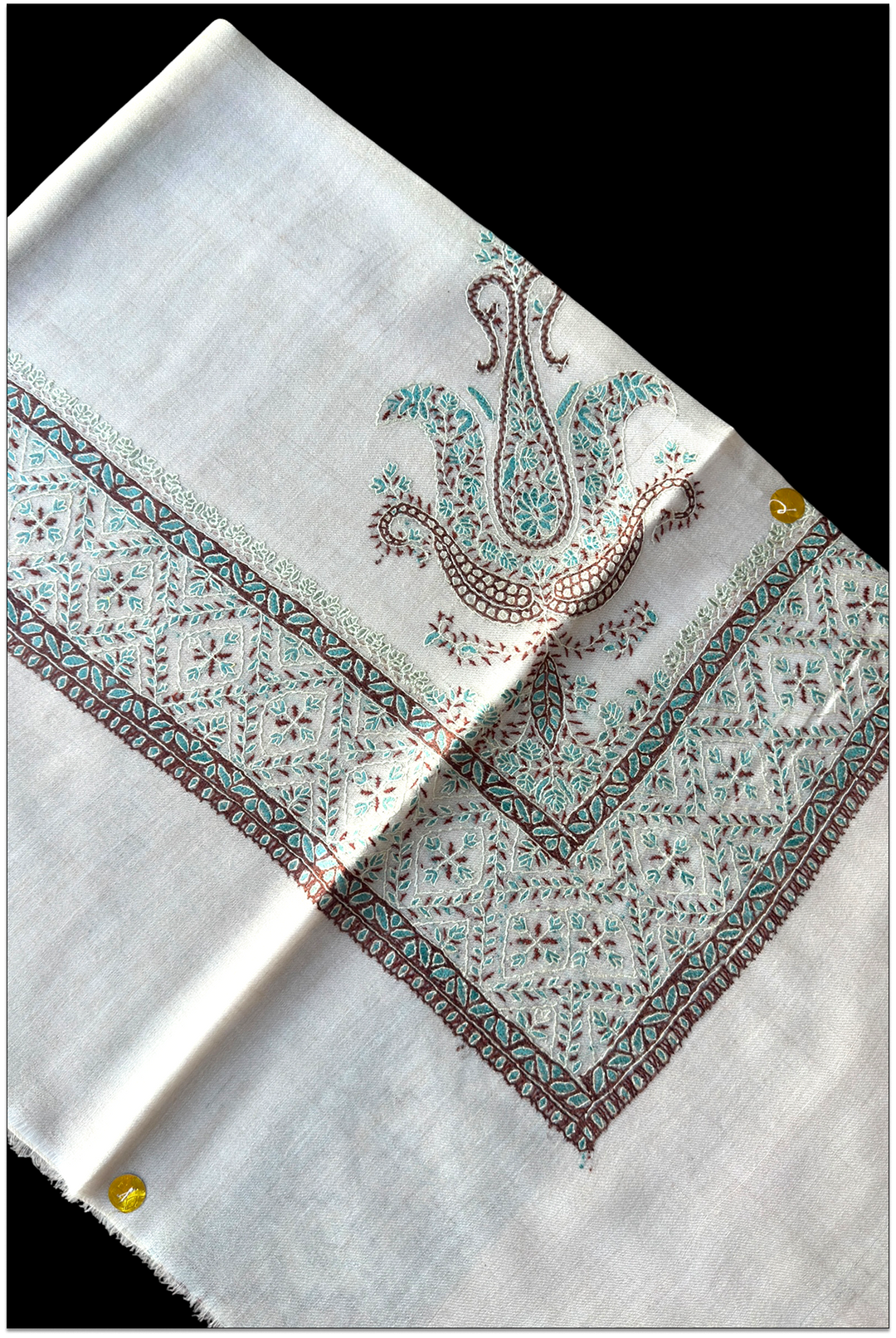 Émeraude Royale — Premium Hand-Embroidered Pashmina Shawl