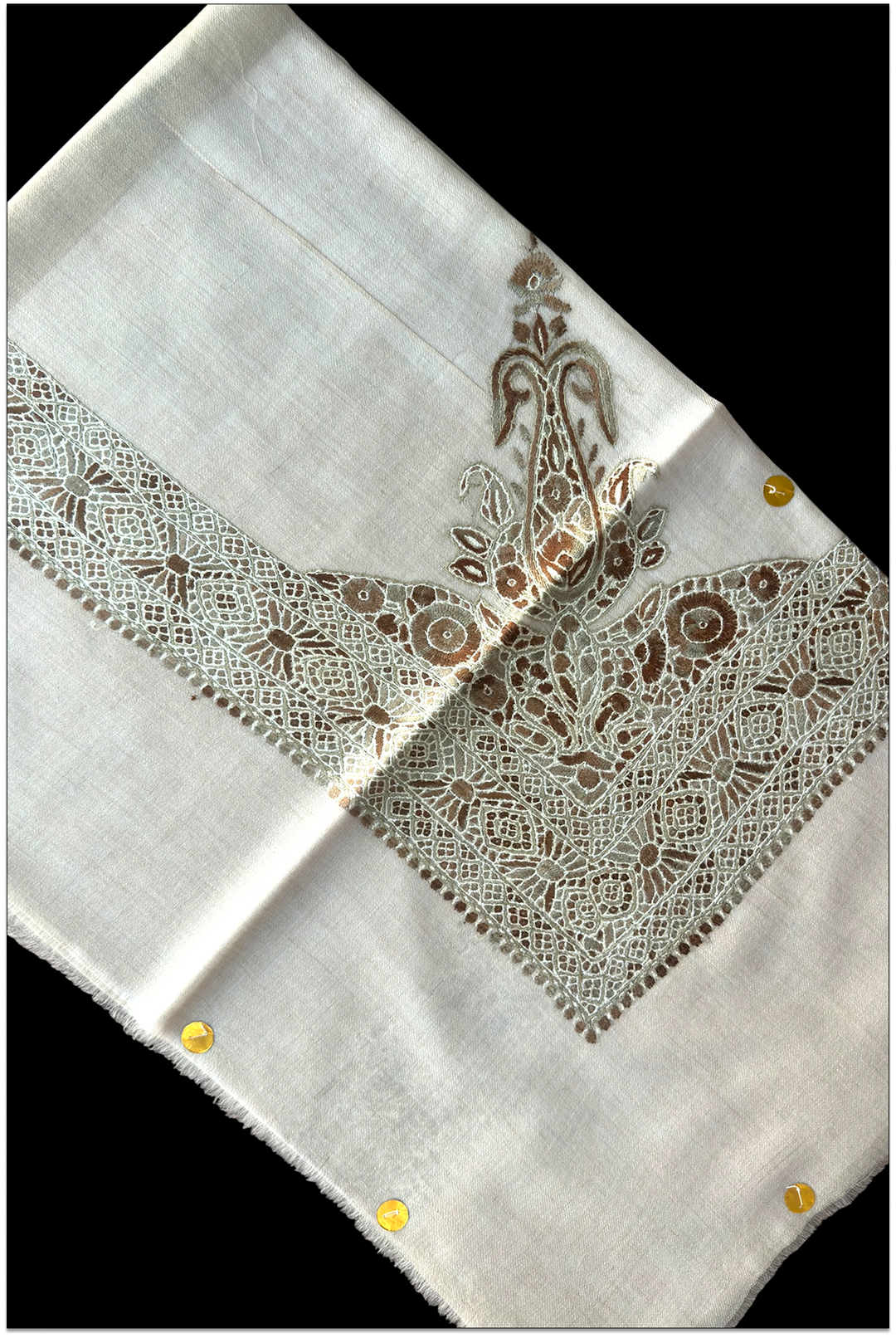 Valérian — Premium Hand-Embroidered Pashmina Shawl