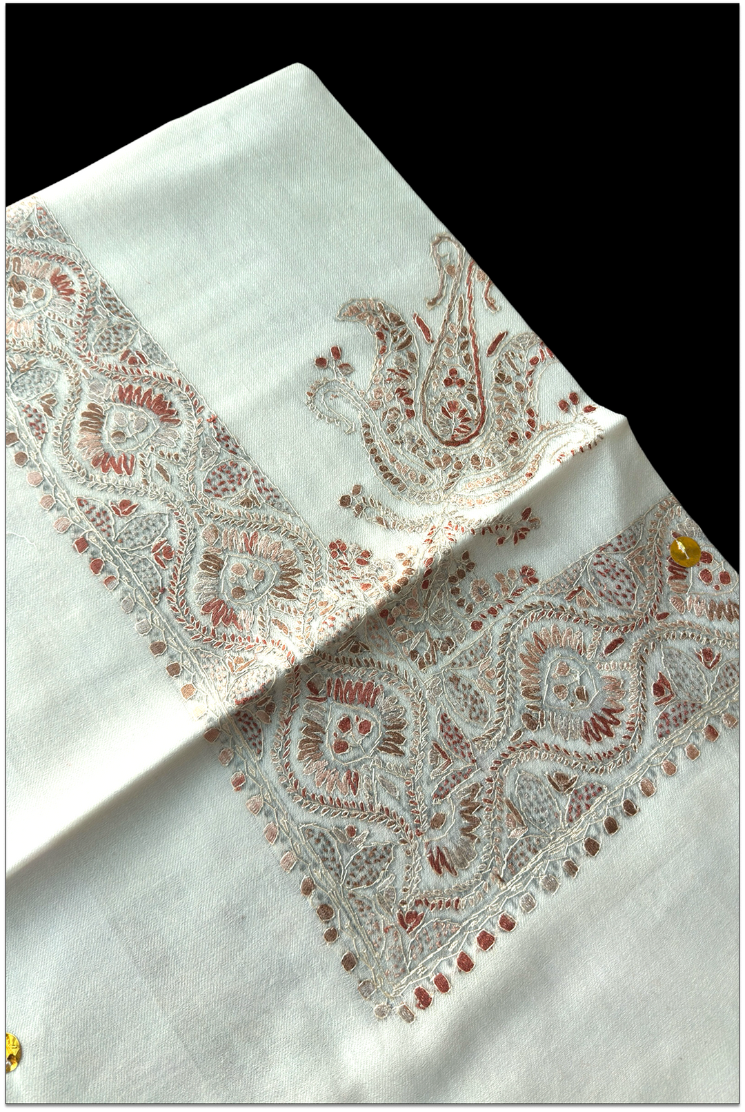Rosavelle Royale — Premium Hand-Embroidered Merino Wool Shawl