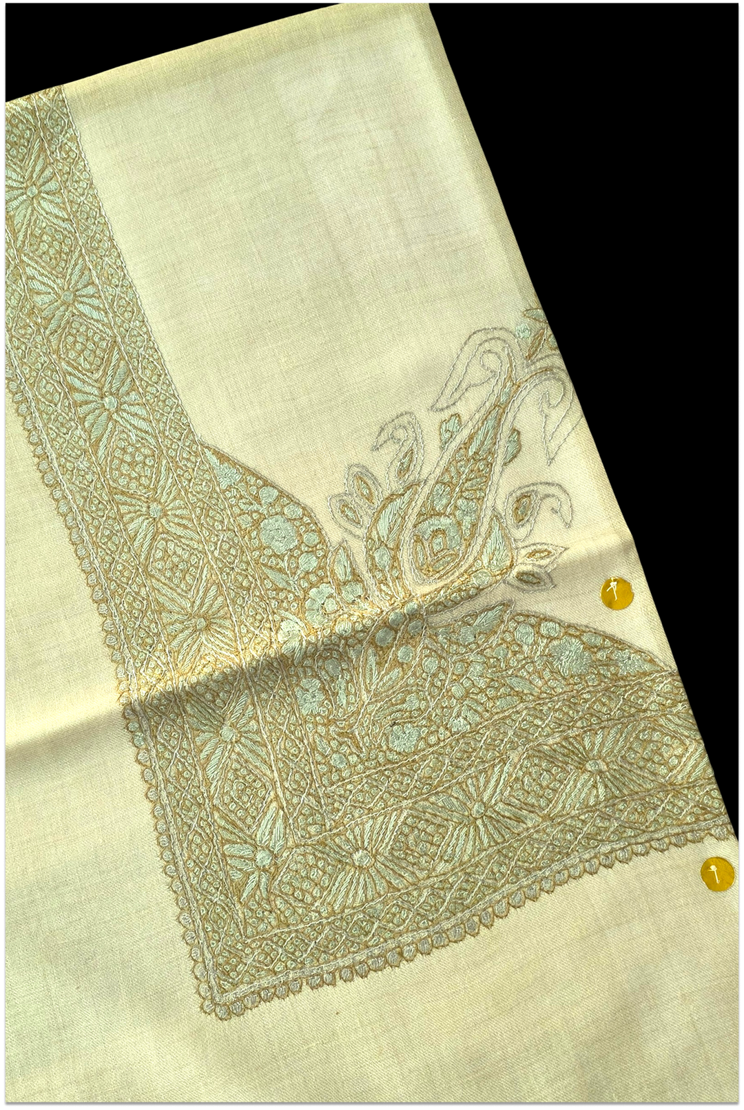 Cannes – Ivory & Champagne Gold Pashmina Shawl