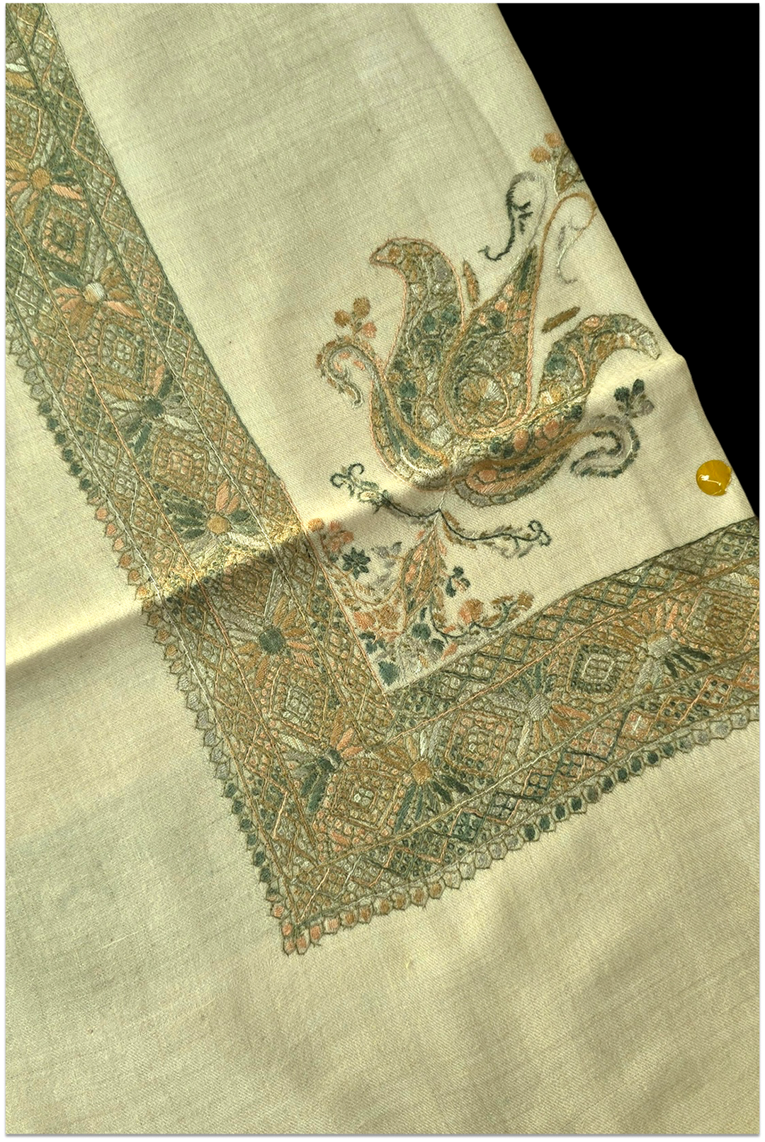 Marrakech – Ivory & Sage Paisley Pashmina Shawl