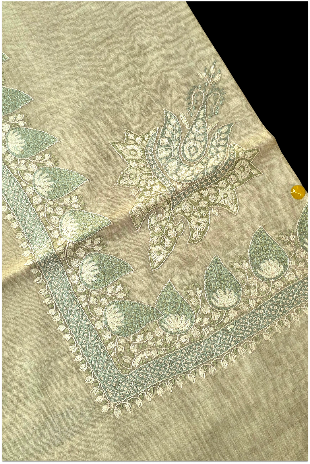 Élysée – Ivory & Aqua Pashmina Shawl